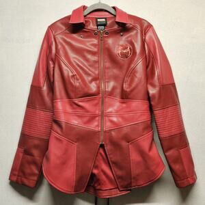 Marvel Her Universe Jacket Women's Size Medium Red PU Coat WandaVision 120684